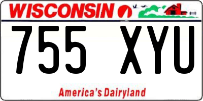 WI license plate 755XYU