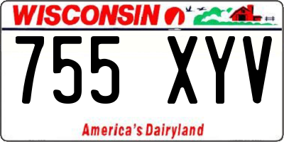 WI license plate 755XYV