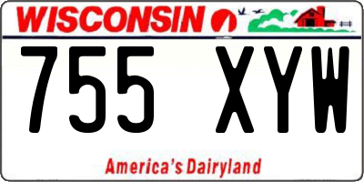 WI license plate 755XYW