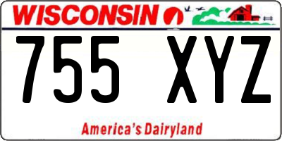 WI license plate 755XYZ