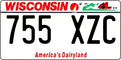 WI license plate 755XZC