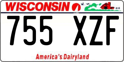 WI license plate 755XZF