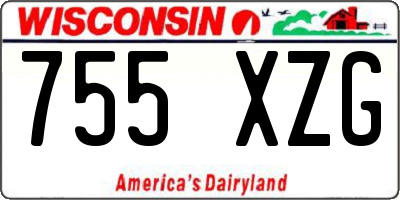 WI license plate 755XZG