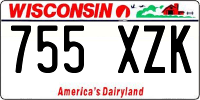 WI license plate 755XZK