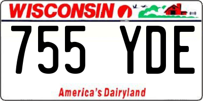 WI license plate 755YDE
