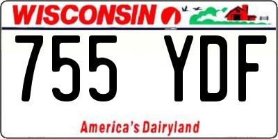 WI license plate 755YDF