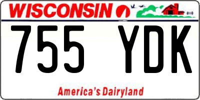 WI license plate 755YDK