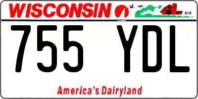 WI license plate 755YDL