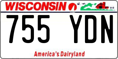 WI license plate 755YDN