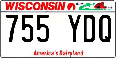 WI license plate 755YDQ
