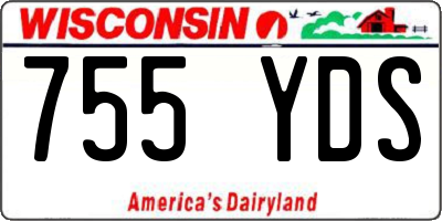 WI license plate 755YDS
