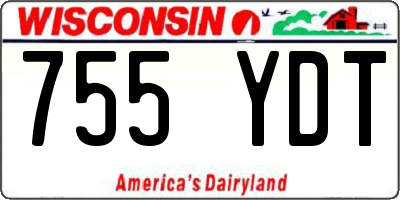 WI license plate 755YDT