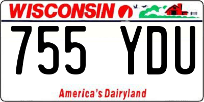 WI license plate 755YDU