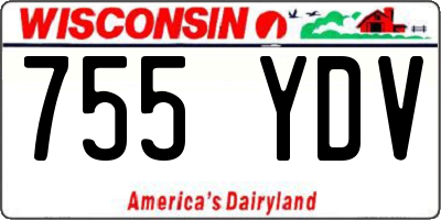 WI license plate 755YDV