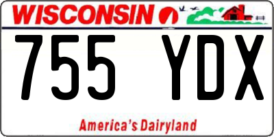 WI license plate 755YDX