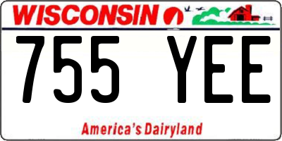 WI license plate 755YEE