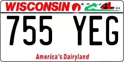 WI license plate 755YEG