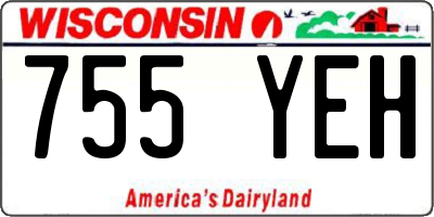 WI license plate 755YEH