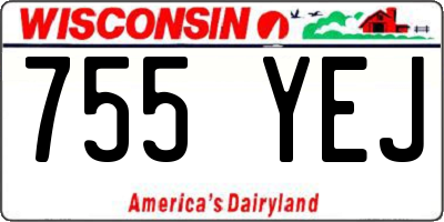 WI license plate 755YEJ