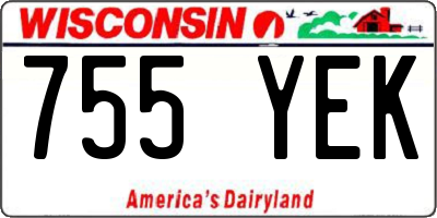 WI license plate 755YEK
