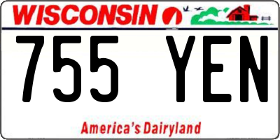 WI license plate 755YEN