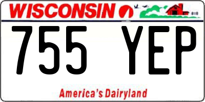 WI license plate 755YEP