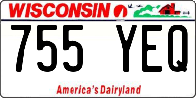 WI license plate 755YEQ