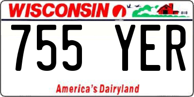 WI license plate 755YER