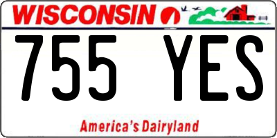 WI license plate 755YES