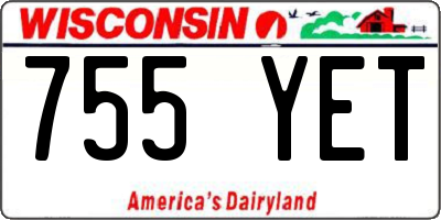 WI license plate 755YET
