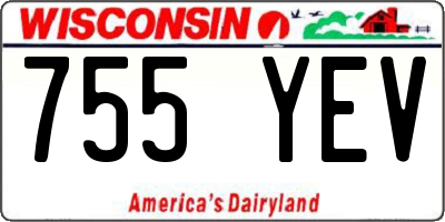 WI license plate 755YEV