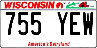 WI license plate 755YEW