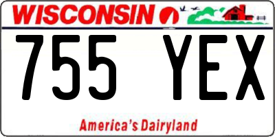 WI license plate 755YEX