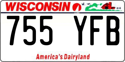 WI license plate 755YFB