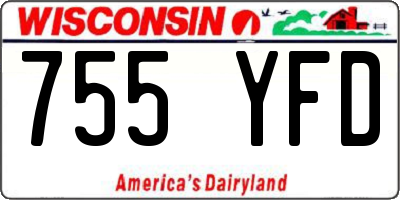 WI license plate 755YFD