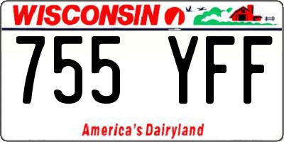 WI license plate 755YFF