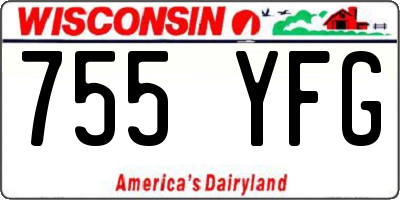 WI license plate 755YFG