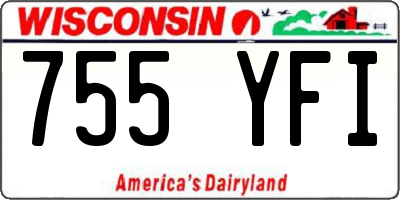 WI license plate 755YFI