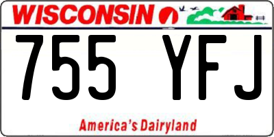 WI license plate 755YFJ