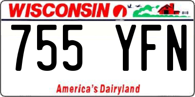 WI license plate 755YFN