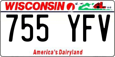 WI license plate 755YFV