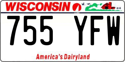 WI license plate 755YFW