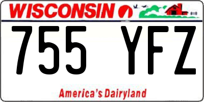 WI license plate 755YFZ