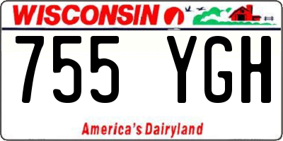 WI license plate 755YGH