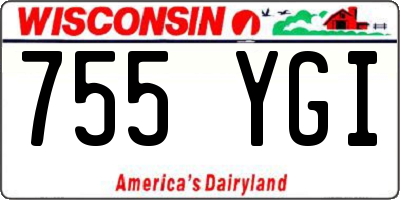 WI license plate 755YGI