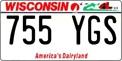 WI license plate 755YGS