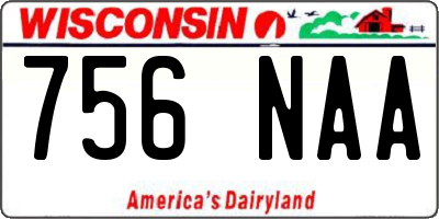 WI license plate 756NAA