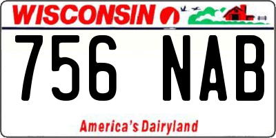 WI license plate 756NAB