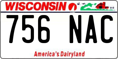 WI license plate 756NAC