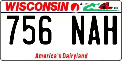 WI license plate 756NAH